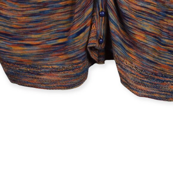 Kensie Cardigan L Womens Multicolor Sweater Dolman Sleeve Button Ruched Front - Picture 2 of 7